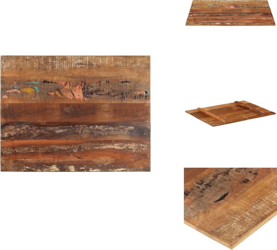 VidaXL Tafelblad Tafelbladen Vervangende Tafelblad Vervangende Tafelbladen Tafelblad rechthoekig 15-16 mm 70x90 cm massief gerecycled hout