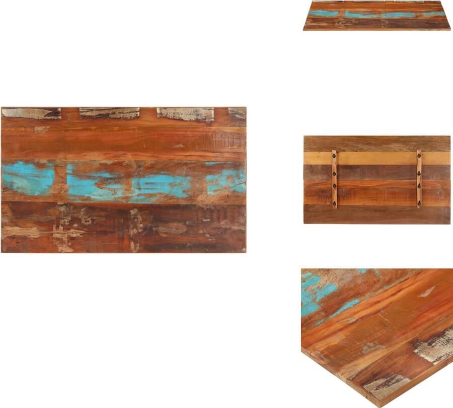 VidaXL Tafelblad Tafelbladen Vervangende Tafelblad Vervangende Tafelbladen Tafelblad rechthoekig 15-16 mm 60x100cm massief gerecycled hout