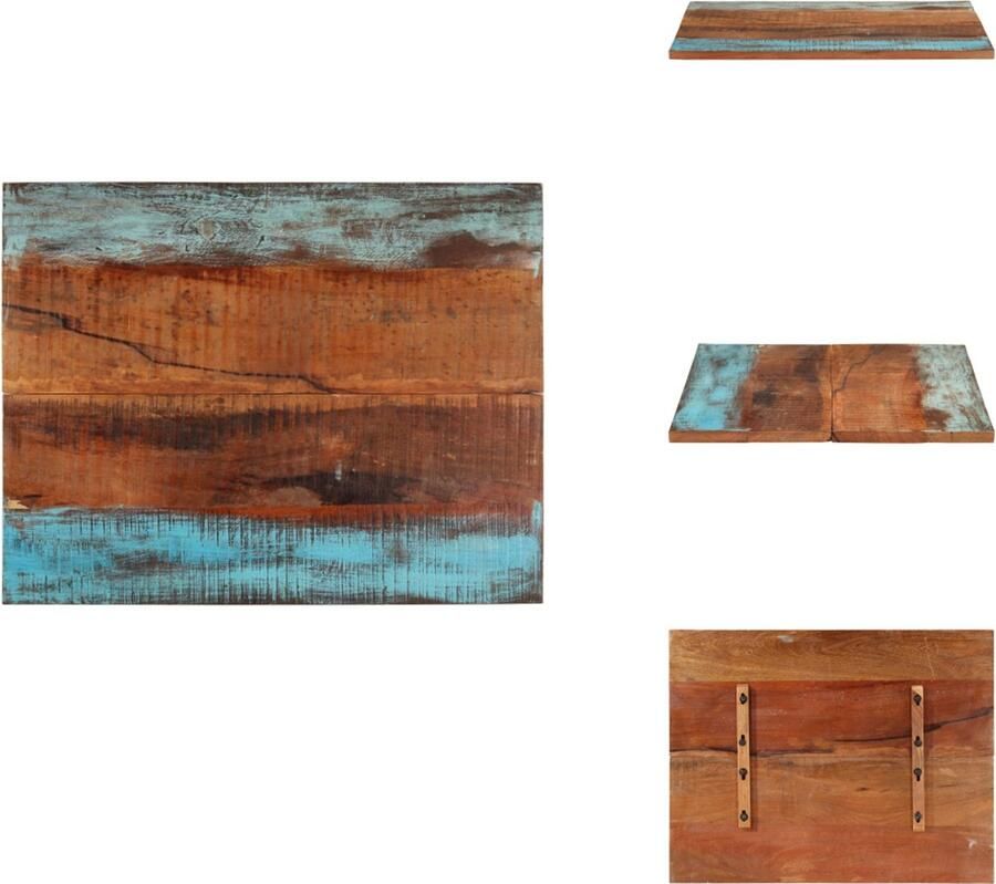 VidaXL Tafelblad Tafelbladen Vervangende Tafelblad Vervangende Tafelbladen Tafelblad rechthoekig 25-27 mm 70x90 cm massief gerecycled hout