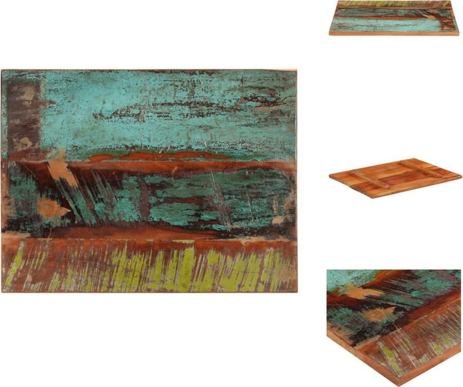VidaXL Tafelblad Tafelbladen Vervangende Tafelblad Vervangende Tafelbladen Tafelblad rechthoekig 25-27 mm 60x80 cm massief gerecycled hout