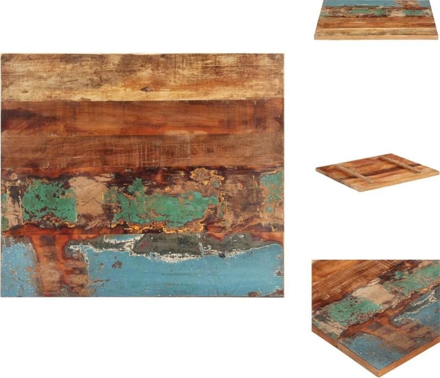 VidaXL Tafelblad Tafelbladen Vervangende Tafelblad Vervangende Tafelbladen Tafelblad rechthoekig 25-27 mm 60x60 cm massief gerecycled hout