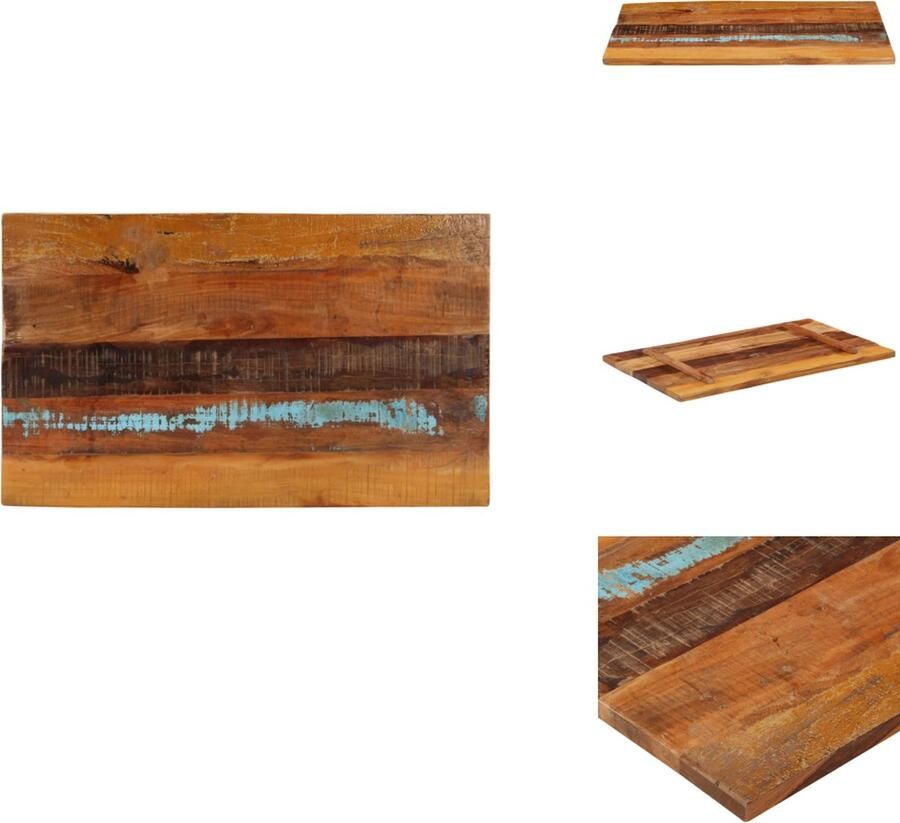VidaXL Tafelblad Tafelbladen Vervangende Tafelblad Vervangende Tafelbladen Tafelblad rechthoekig 25-27 mm 60x100cm massief gerecycled hout