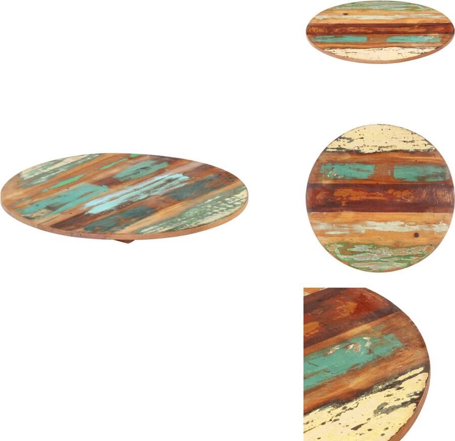 VidaXL Tafelblad Tafelbladen Vervangende Tafelblad Vervangende Tafelbladen Tafelblad rond 15-16 mm 40 cm massief gerecycled hout