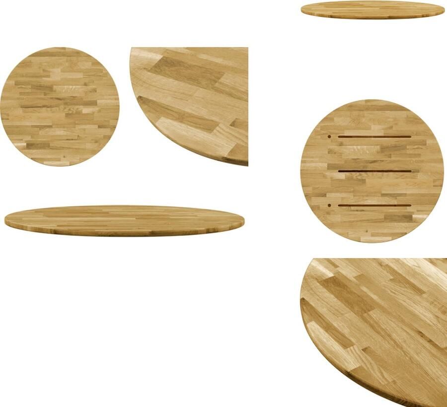 VidaXL Tafelblad Tafelbladen Vervangende Tafelblad Vervangende Tafelbladen Tafelblad rond 23 mm 500 mm massief eikenhout