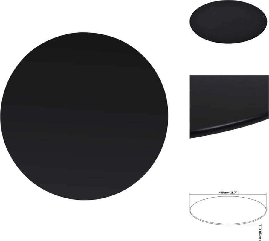 VidaXL Tafelblad Tafelbladen Vervangende Tafelblad Vervangende Tafelbladen Tafelblad van gehard glas 400 mm rond