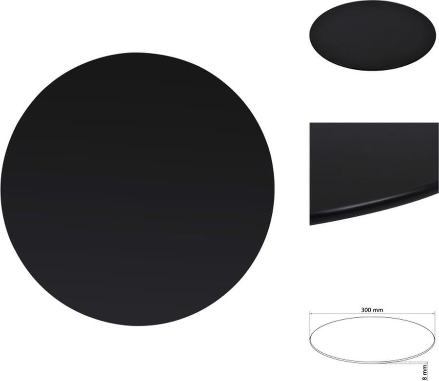 VidaXL Tafelblad Tafelbladen Vervangende Tafelblad Vervangende Tafelbladen Tafelblad van gehard glas 300 mm rond