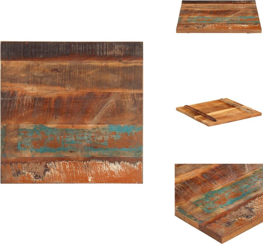 VidaXL Tafelblad Tafelbladen Vervangende Tafelblad Vervangende Tafelbladen Tafelblad vierkant 25-27 mm 60x60 cm massief gerecycled hout