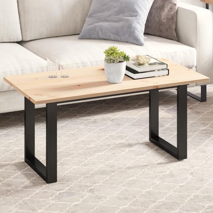 The Living Store Grenenhouten Tafelblad 100 x 50 x 1.7 cm Rustiek Design Tafeltje Tafelblad Grenenhout Rustic Design Vintage Stijl