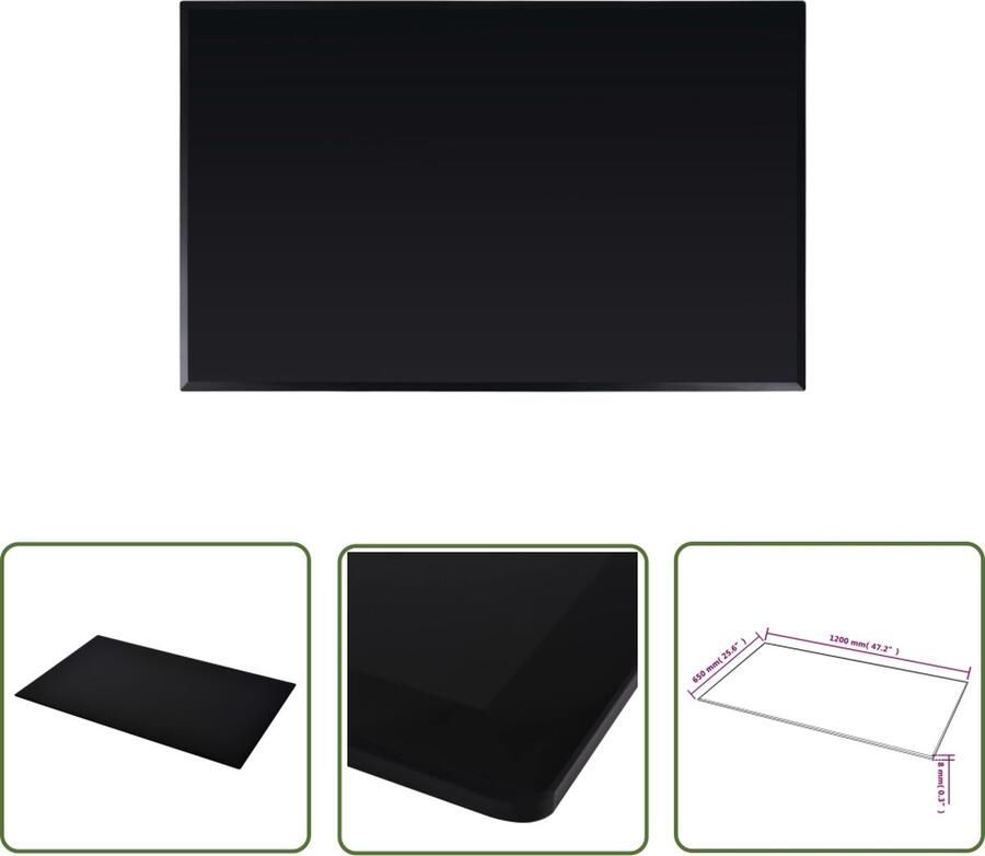 The Living Store Tafelblad van gehard glas 1000x620 mm rechthoekig Tafelblad Gehard Glas Eetkamerstoel Keukenblad Koffiehoek - Foto 4