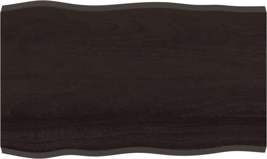 VidaXL Tafelblad Eikenhout 100x60 cm Donkerbruin Eikenhouten Tafelblad Tafellamp Salontafel Eetkamertafel Vintage Tafel Industriele Tafel Modern Tafelblad Herbruikbaar Tafelblad Tafelbladen