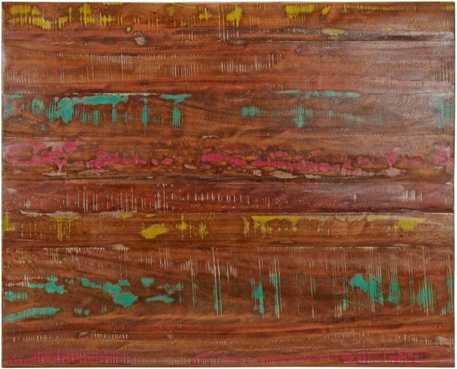 The Living Store Tafelblad rechthoekig 100x80x2 5 cm massief gerecycled hout Houten Tafelblad Vintage Tafelblad Industrieel Tafelblad Tweedehands Tafelblad Recyceld Hout