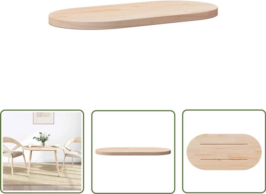 The Living Store Tafelblad Grenenhout 90 x 45 x 2.5 cm Onbehandeld Tafeltblad Grenenhout Tafelblad Vervangen Tafelblad Onbewerkt Houten Tafelblad Salontafelblad - Foto 2