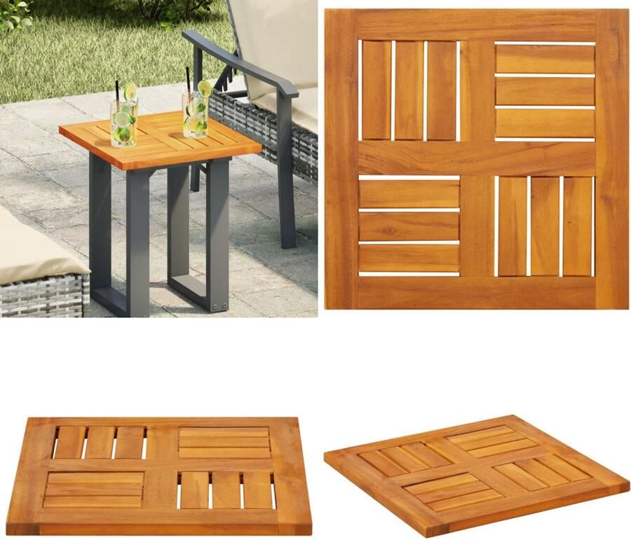 VidaXL Tafelblad vierkant 40x40x2 cm massief acaciahout Tafelblad Tafelbladen Tafelblad Vervangend Tafelblad