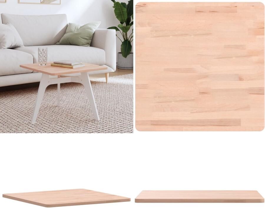 VidaXL Tafelblad vierkant 50x50x1 5 cm massief beukenhout Tafelblad Tafelbladen Vervangend Tafelblad Blad