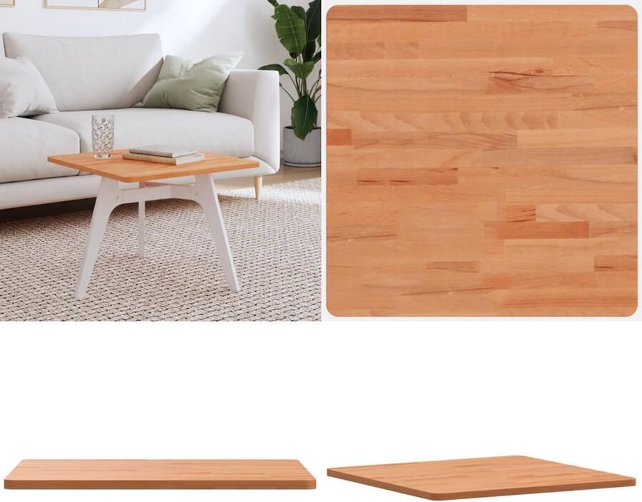 VidaXL Tafelblad vierkant 50x50x1 5 cm massief beukenhout Tafelblad Tafelbladen Vervangend Tafelblad Blad