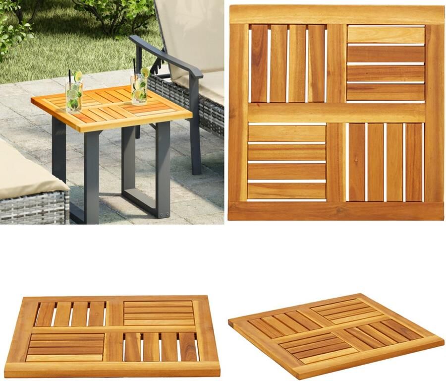 VidaXL Tafelblad vierkant 50x50x2 cm massief acaciahout Tafelblad Tafelbladen Tafelblad Vervangend Tafelblad