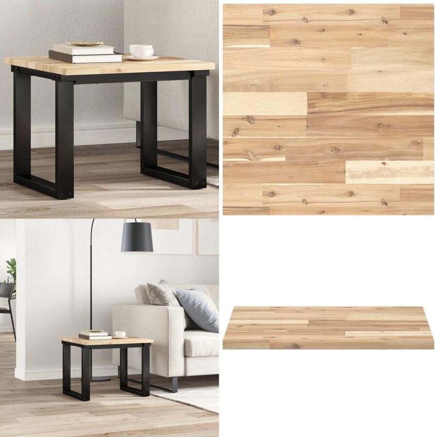 VidaXL Tafelblad vierkant 50x50x2 cm massief acaciahout Tafelblad Tafelbladen Vervangend Tafelblad Meubelpaneel