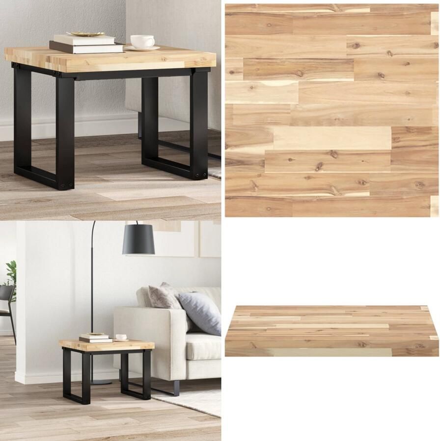 VidaXL Tafelblad vierkant 50x50x4 cm massief acaciahout Tafelblad Tafelbladen Vervangend Tafelblad Meubelpaneel