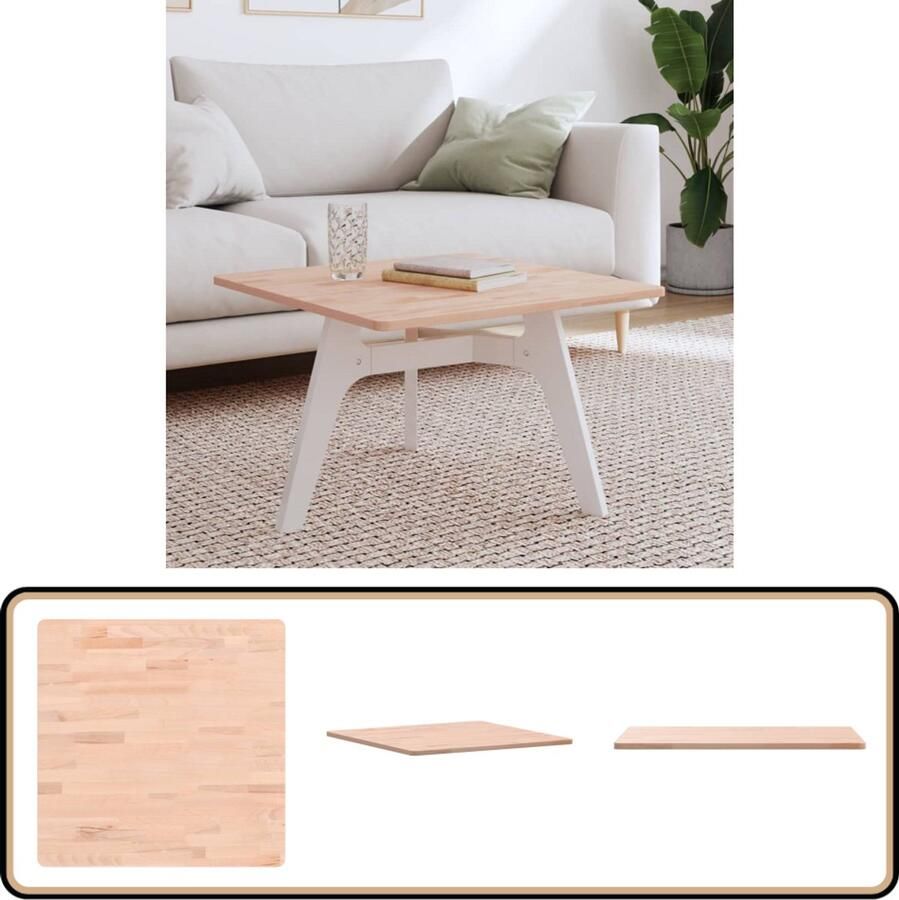 VidaXL Tafelblad Vierkant 60x60x1 5 cm Beukenhout Tafeltje Tafelblad Beukenhout Salontafel Vierkant Tafelblad