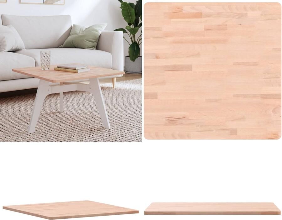 VidaXL Tafelblad vierkant 60x60x1 5 cm massief beukenhout Tafelblad Tafelbladen Vervangend Tafelblad Blad