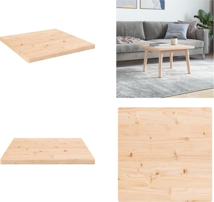 VidaXL Tafelblad vierkant 60x60x2 5 cm massief grenenhout Tafelblad Tafelbladen Vervangend Tafelblad Vervangend Houten Tafelblad