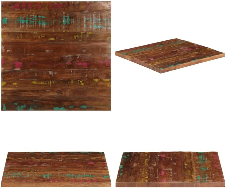 VidaXL Tafelblad vierkant 70x70x2 5 cm massief gerecycled hout Tafelblad Tafelbladen Vervangend Tafelblad Meubelpaneel