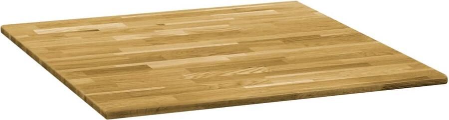 VidaXL Tafelblad Vierkant 80x80 cm Massief Eiken Tafelblad Massief Eikenhout Tafelblad Vervangen Eetkamertafel Salontafel Binnengebruik - Foto 2