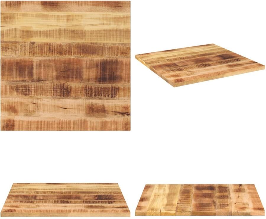 VidaXL Tafelblad vierkant 80x80x1 5 cm massief ruw mangohout Tafelblad Tafelbladen Vervangend Tafelblad Meubelpaneel