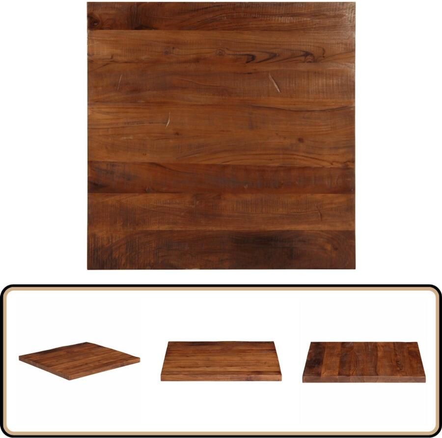 VidaXL Tafelblad Vierkant 90x90 cm Gerecycled hout Houten Tafelblad Vintage Tafelblad Industrieel Tafelblad Recyclen Tafels Massief Hout Tafelblad