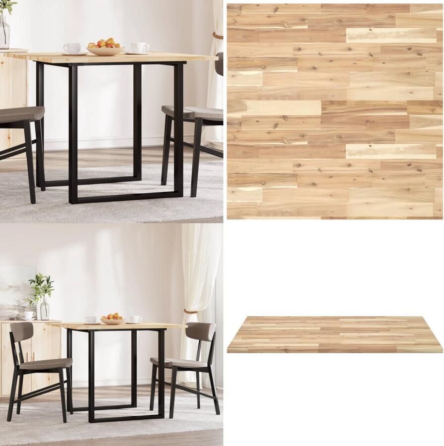 VidaXL Tafelblad vierkant 90x90x2 cm massief acaciahout Tafelblad Tafelbladen Vervangend Tafelblad Meubelpaneel