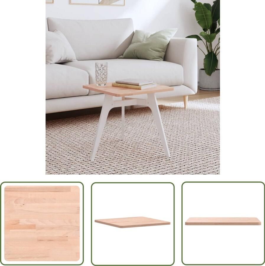 VidaXL Tafelblad Vierkant Massief Beukenhout 40x40cm Houten Tafelblad Salontafel Blad Beukenhout Tafelblad Vierkant Tafelblad Vintage Tafelblad Industrieel Tafelblad Modern Tafelblad