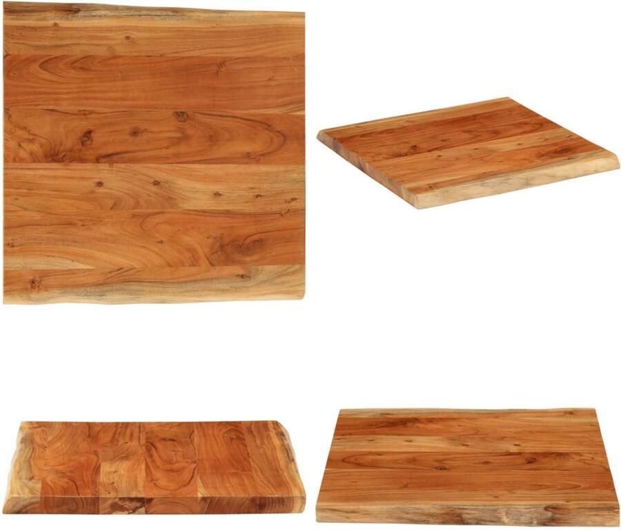 VidaXL Tafelblad vierkant natuurlijke rand 40x40x3 8 cm acaciahout Tafelblad Tafelbladen Tafelblad Houten Tafelblad