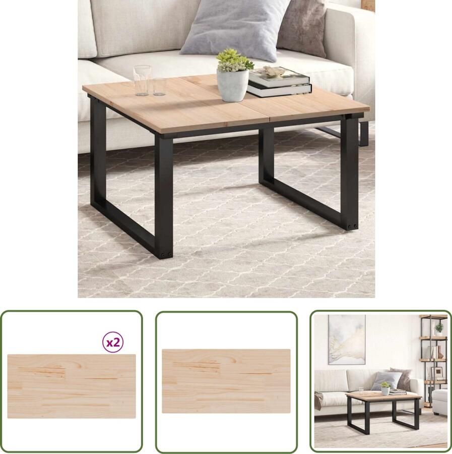 The Living Store Grenenhouten Tafelbladen 80 x 80 x 1.7 cm Rustiek Massief Grenenhout Tafeltje Salontafel Tafelblad Grenenhout Rustic - Foto 2