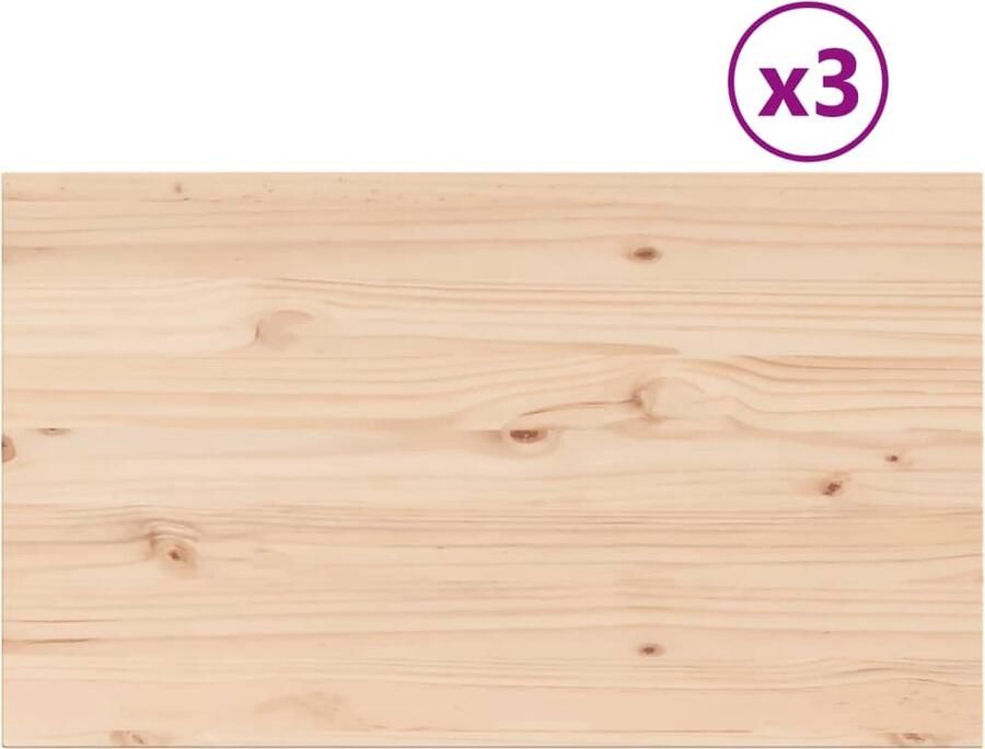 VidaXL Rechthoekige Tafelbladen Set van 3 Tafelbladen Grenenhout Rustic Vintage Eettafel