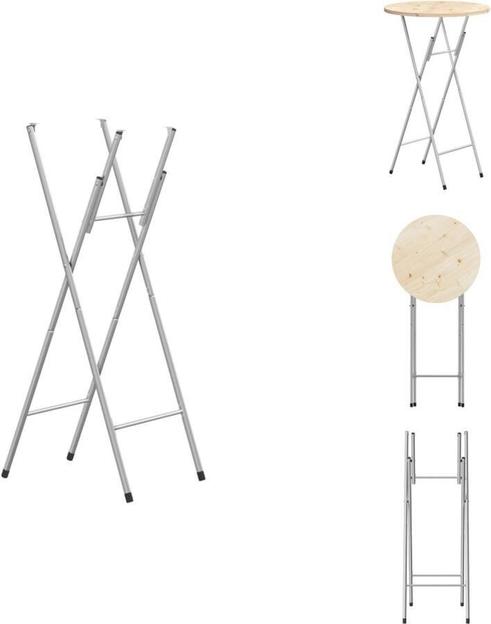 VidaXL Tafelpoot Tafelpoten Stalen Poot Stalen Poten Bartafelpoten inklapbaar 45x53x108 cm staal zilverkleurig