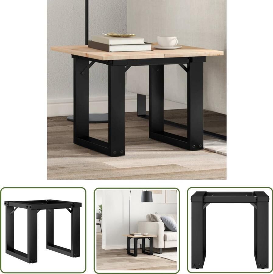 The Living Store O-frame tafelpoten 40 x 40 x 33 cm Massief gietijzer Salontafel Potten Tafelpoten O-frame Gietijzeren Tafelpoten Industriële Tafelpoten Zwarte Tafelpoten