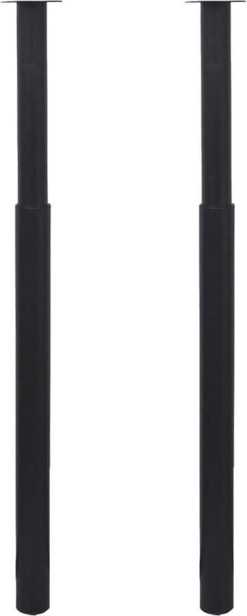 VidaXL Tafelpoten Telescopisch Zwart 710-1100mm Telescopische Tafelpoten Zwart Tafelpoten Ijzer Adjustable Table Legs Salontafels Eetkamertafels Bartafels Bijzettafels