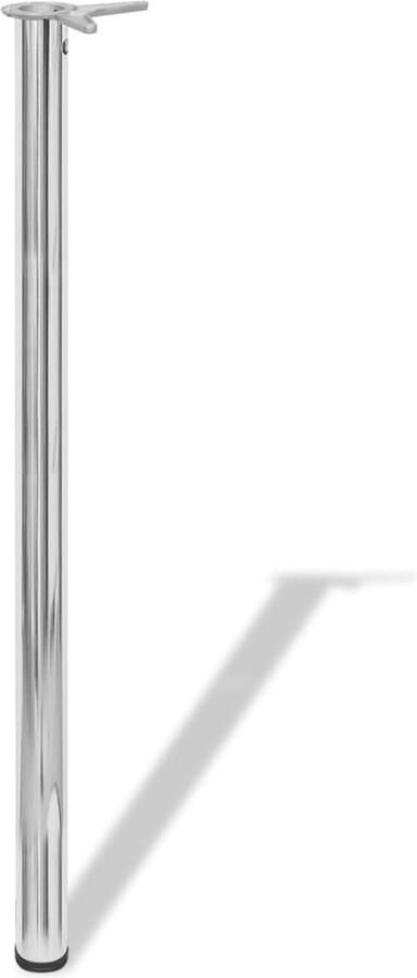 VidaXL Tafelpoten verstelbaar Chroom 1100mm 4 stuks Tafellampen Tafelpoten Salontafel Eetkamerstoel Diningtable Bureau Keukenbank Barstoelen Metalen Tafelpoten Adjustable Table Legs Chromestafelpoten