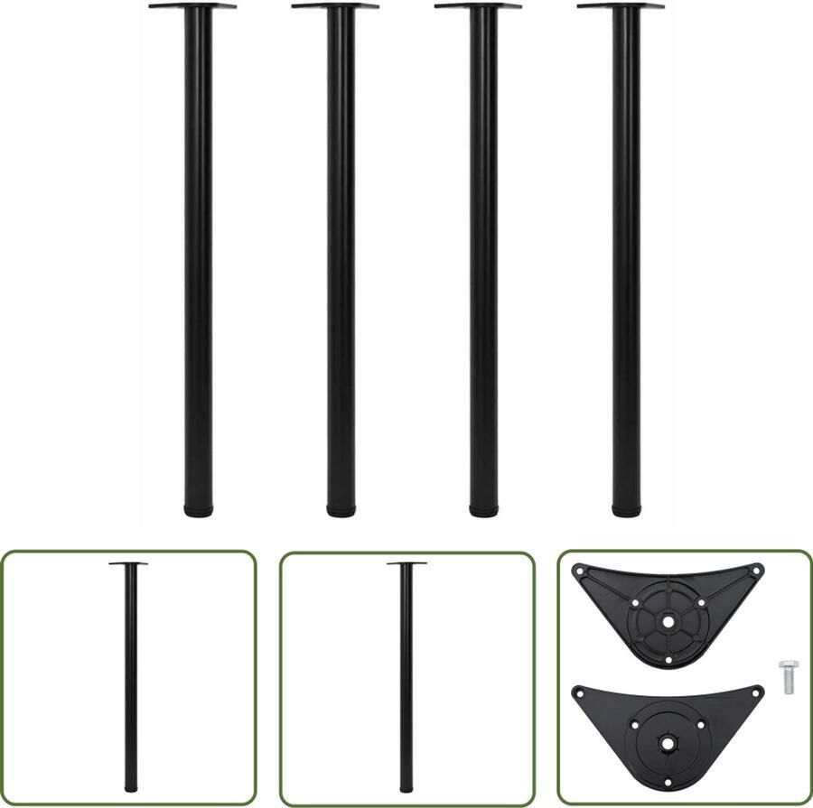 The Living Store Tafelpoten in hoogte verstelbaar zwart 1100 mm 4 st Tafelpoten Zwart Metalen Tafelpoten Verstelbare Tafelpoten Kopen - Foto 2