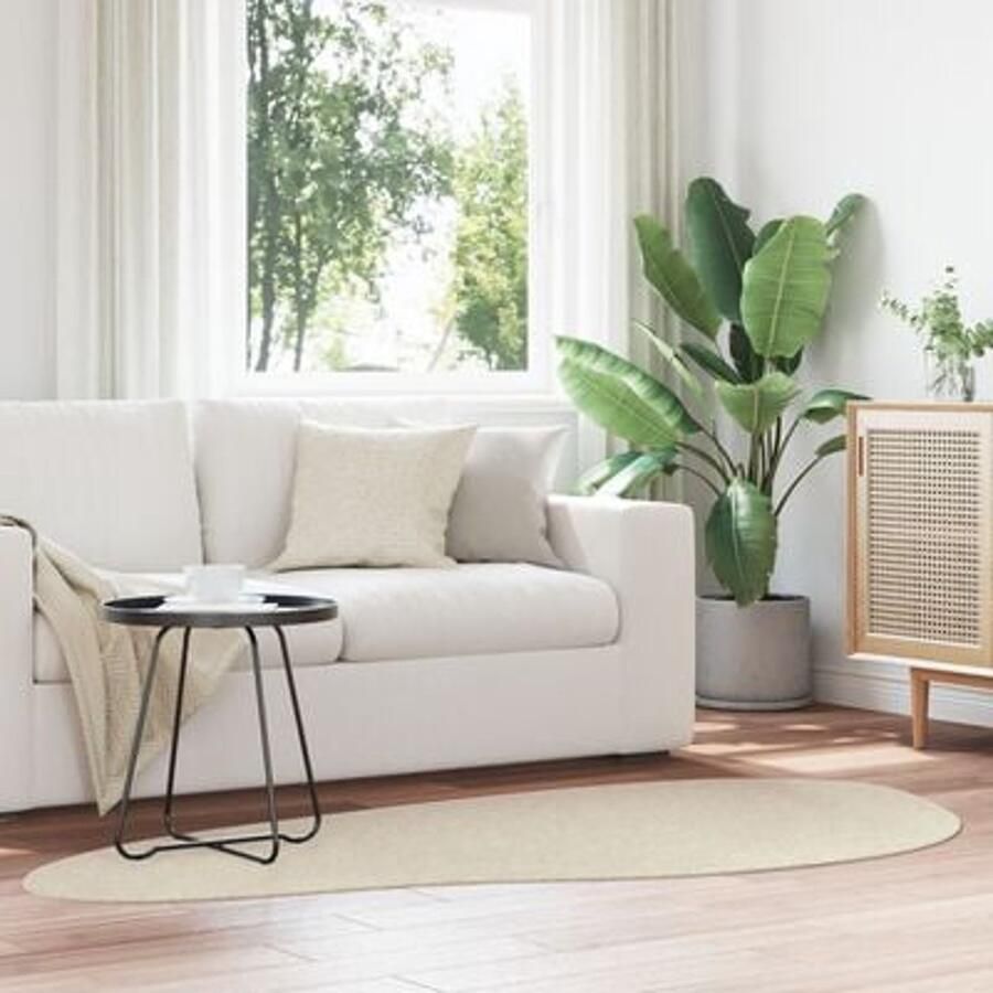 VidaXL Tapijt 'HUARTE'Kort Stapel Zacht en Wasbaar Beige 100x200 cm