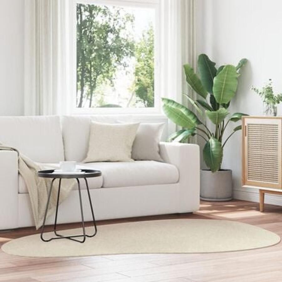 VidaXL Vloerkleden Beige Polyester 140 x 200 cm Anti-slip Vloerkleed