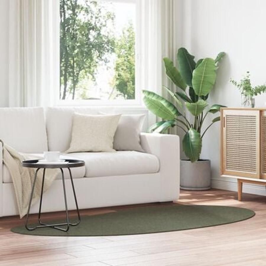 VidaXL Vloerkleden Bosgroen Wol 100 x 200 cm Antislip Vloerkleed