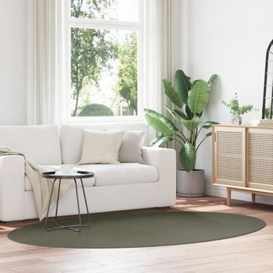 VidaXL Vloerkleden Bosgroen Polypropeen 160 x 230 cm Vloerkleed Ovaal