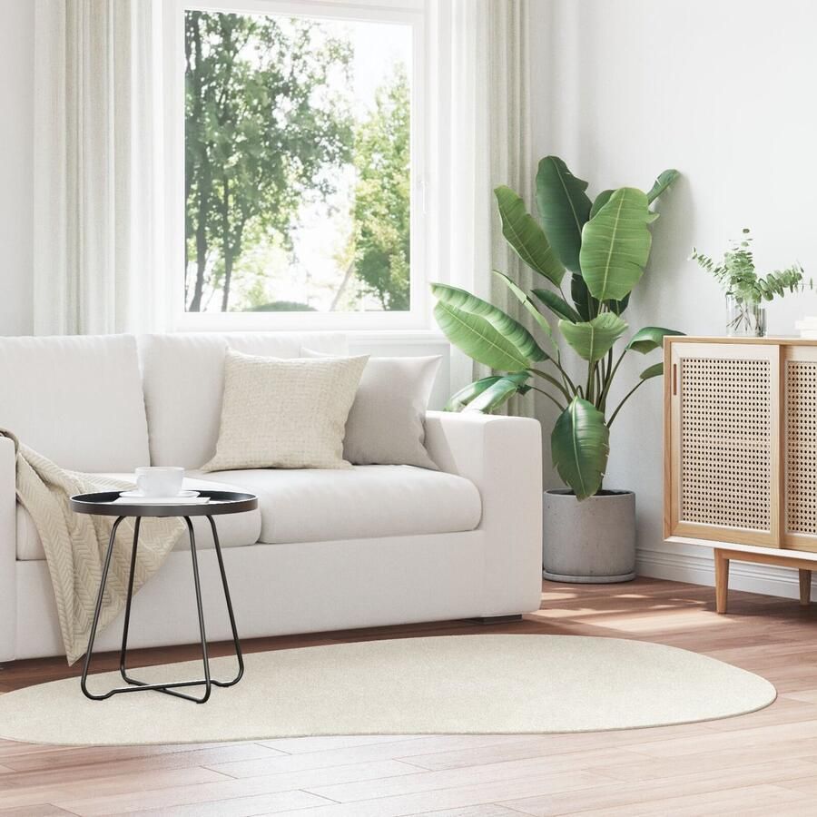 VidaXL Vloerkleden Crème Wol 140 x 200 cm Decoratieve Inzetstukken