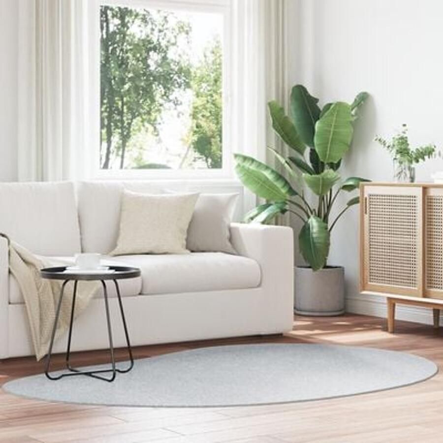 VidaXL Vloerkleden Grijs Polypropeen 140 x 200 cm Vloerkleed Ovaal