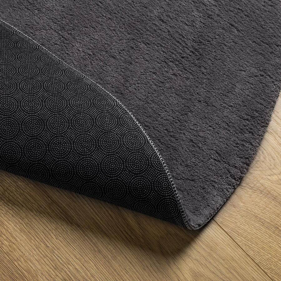 VidaXL Vloerkleed HUARTE Korte Pool Zacht en Wasbaar Anthraciet 120x170 cm - Foto 2