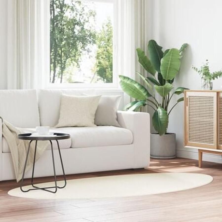 VidaXL Tapijt 'HUARTE'Korte Stapel Zacht en Wasbaar Crème 80x150 cm