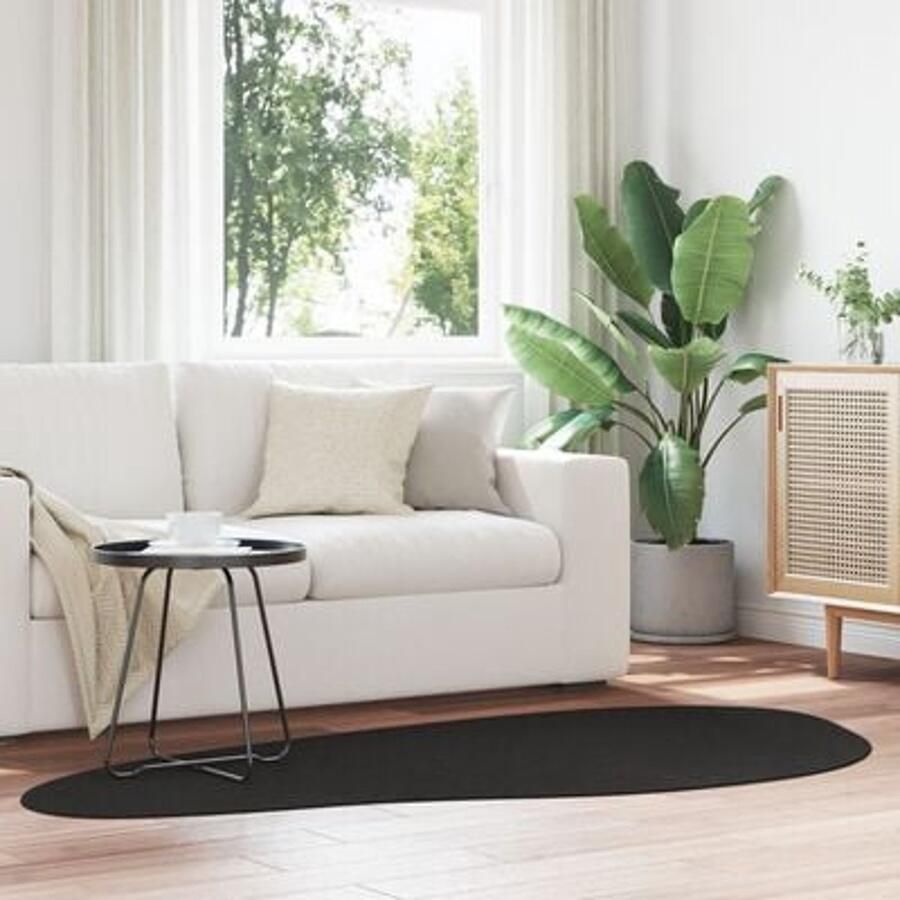 VidaXL Vloerkleden Zwart Polyester 100 x 200 cm Decoratieve inzetstukken