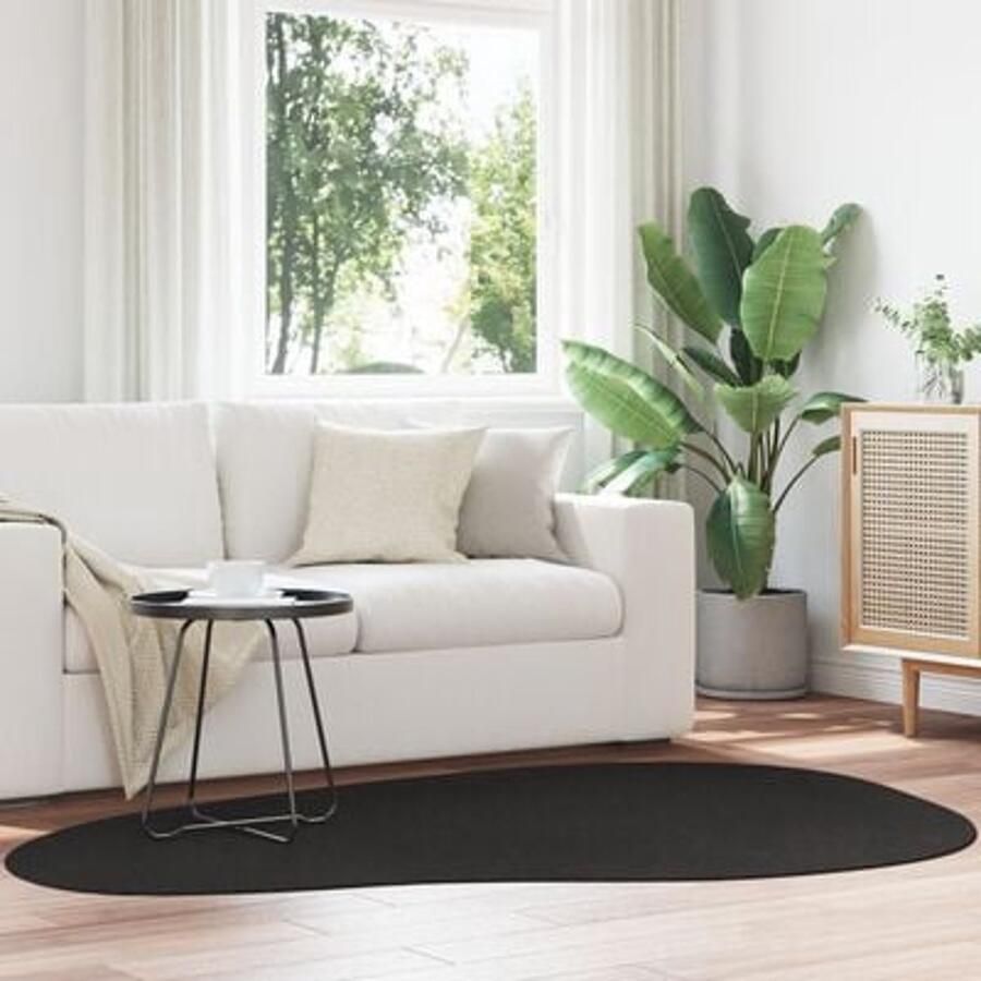 VidaXL Tapijt 'HUARTE'Kort Stapel Zacht en Wasbaar Zwart 140x200 cm