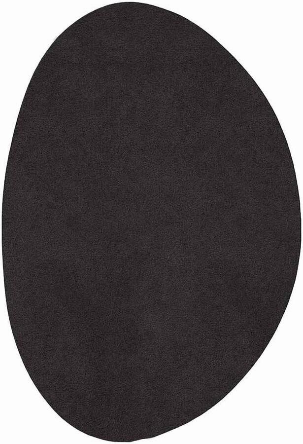 VidaXL Vloerkleden Zwart 100% Polyester 140 x 200 cm Vloerkleden Ovaal - Foto 2